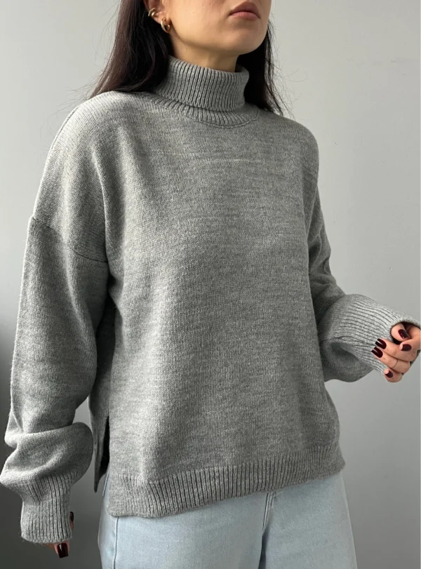 Базовий гольф (Светр з горловиною) — сірий - Image 2