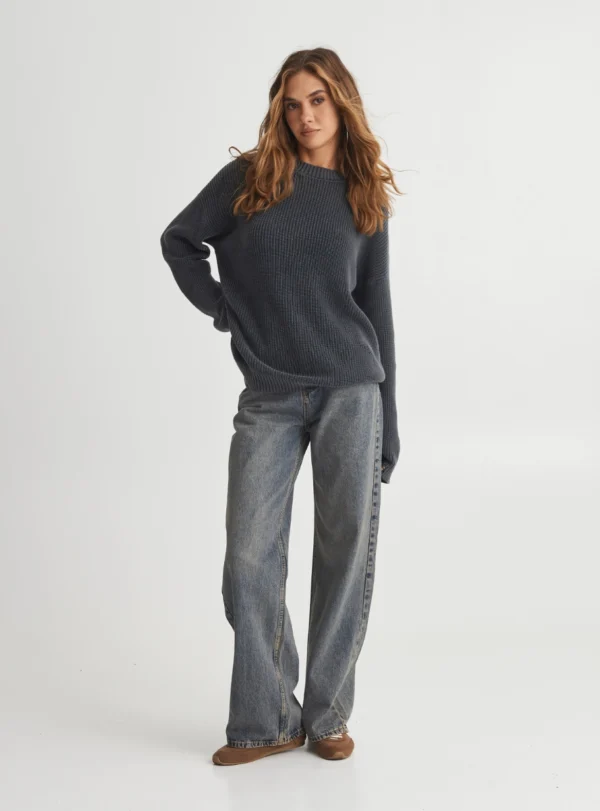 Светр із вареної бавовни — сірий - Зображення 4