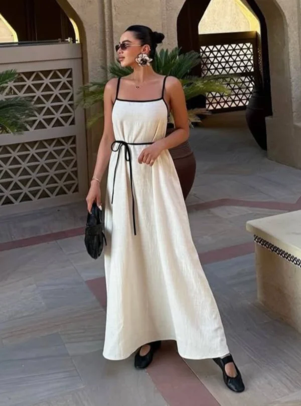 Сарафан з поясом — беж