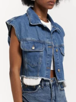 Джинсовий короткий жилет