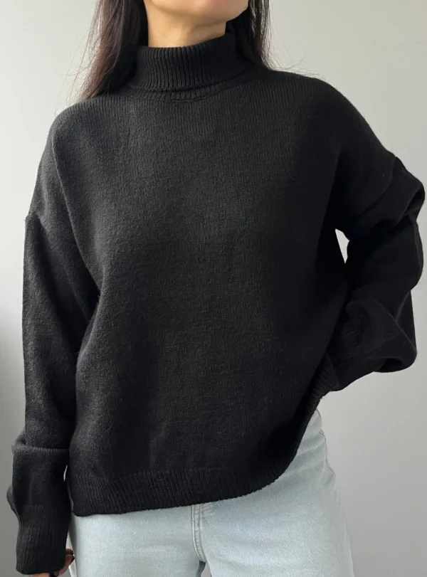 Базовий гольф (Светр з горловиною) — чорний