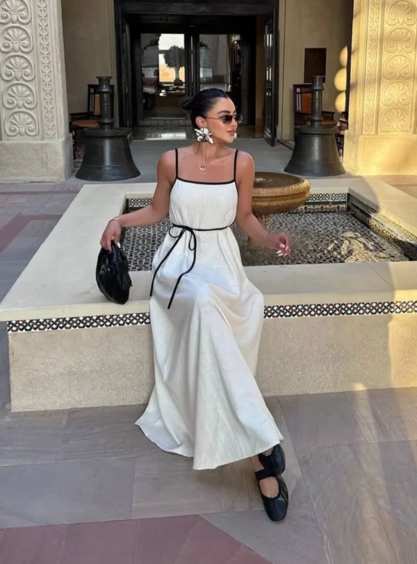 Сарафан з поясом — беж - Зображення 4