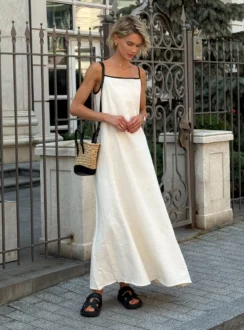 Сарафан з поясом — беж