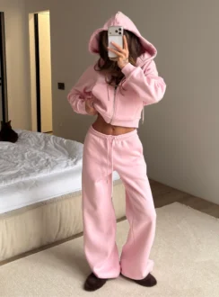 Костюм 2-ка рожевий на флісі + блискавка NAGOLOSʼ