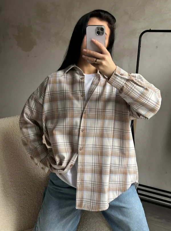 Checkered shirt - beige