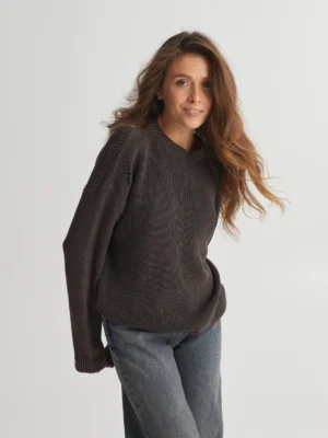 Светр із вареної бавовни — коричневий