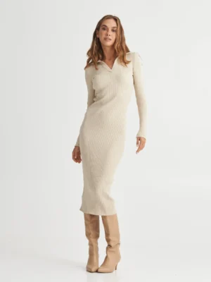 Сукня поло — бежевий