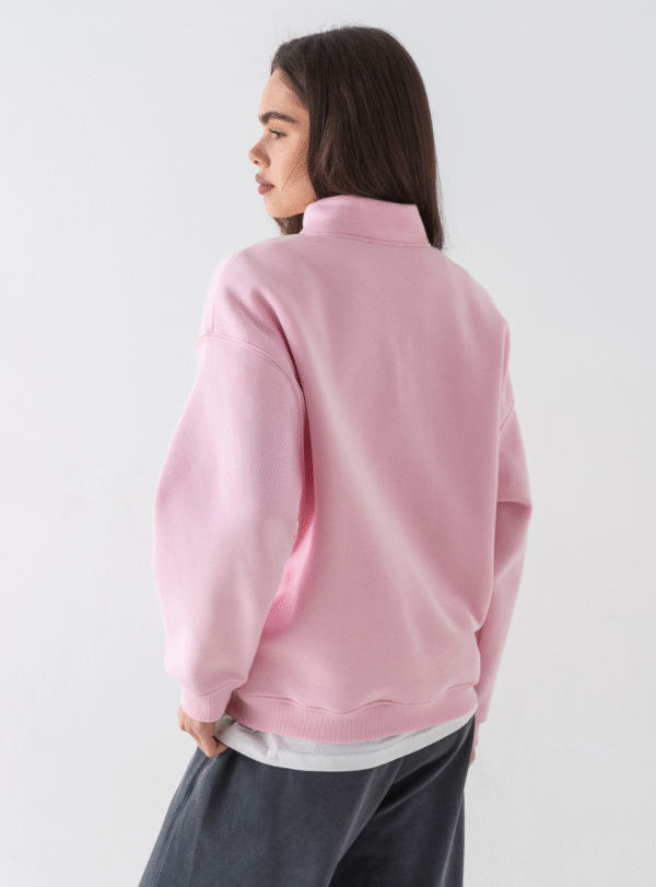 Світшот на флісі з короткою застібкою — рожевий - Зображення 3