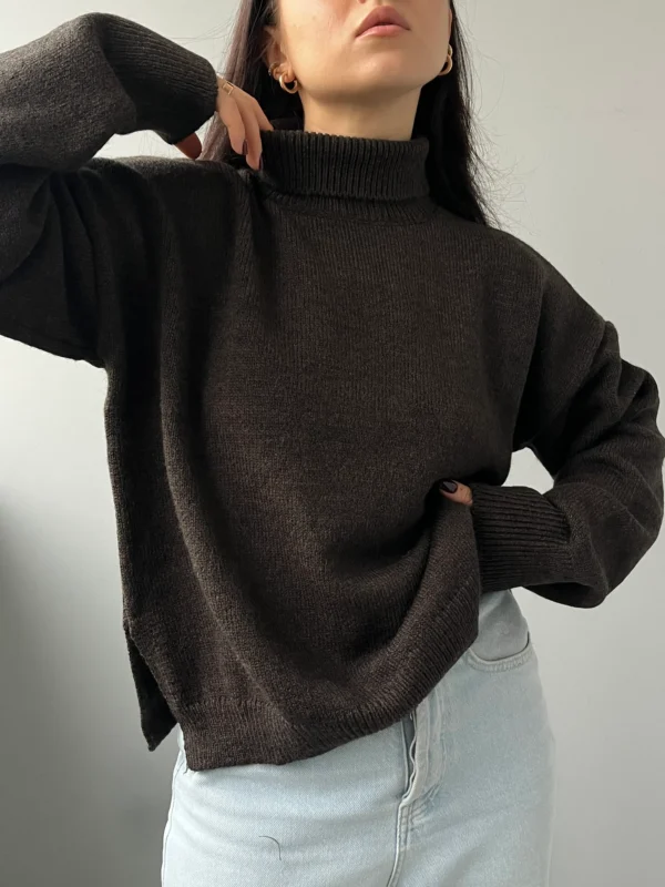 Базовий гольф (Светр з горловиною) — коричневий