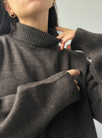 Базовий гольф (Светр з горловиною) — коричневий