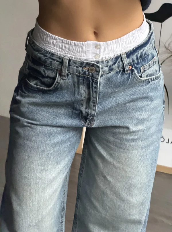 Джинси Baggy з білим поясом