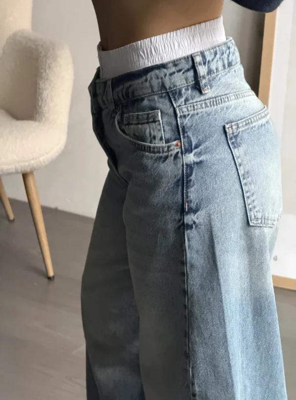 Джинси Baggy з білим поясом - Зображення 2