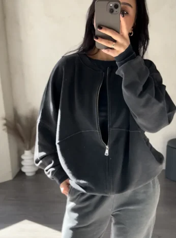 Кофта спортивна на змійці – сірий