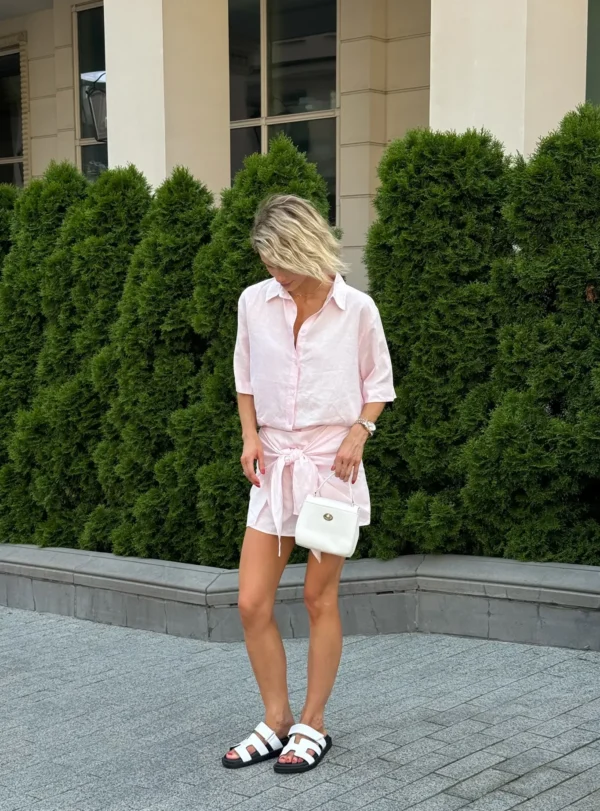 Комплект: сорочка+спідниця — рожевий