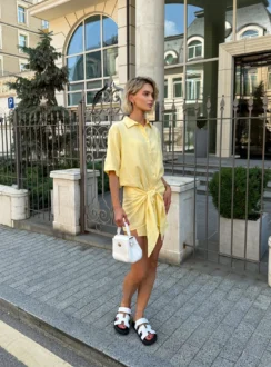 Комплект: сорочка+спідниця — жовтий