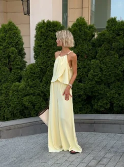 Комплект: топ + брюки — жовтий