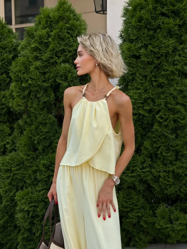 Комплект топ + брюки — жовтий