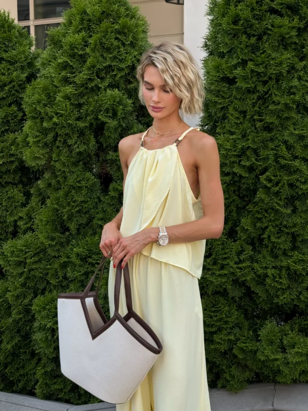 Комплект топ + брюки — жовтий