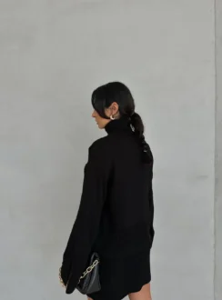 Костюм: коротка спідниця +гольф — чорний