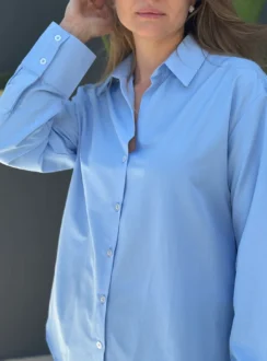 Сорочка однотонна — блакитна