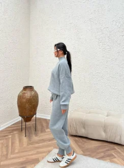 Спортивний костюм-двійка з манжетами — сірий