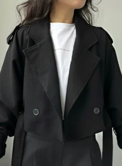 Тренч вкорочений — чорний