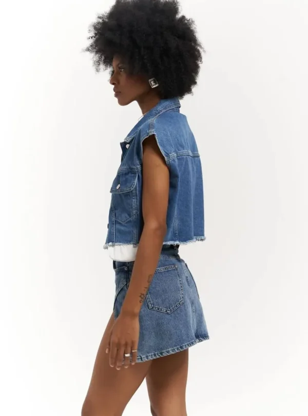 Джинсовий короткий жилет