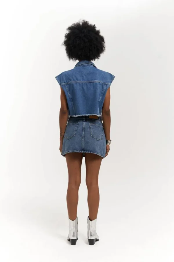 Жилет короткий денім — джинс