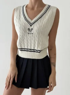 Жилет тенісний – молочний