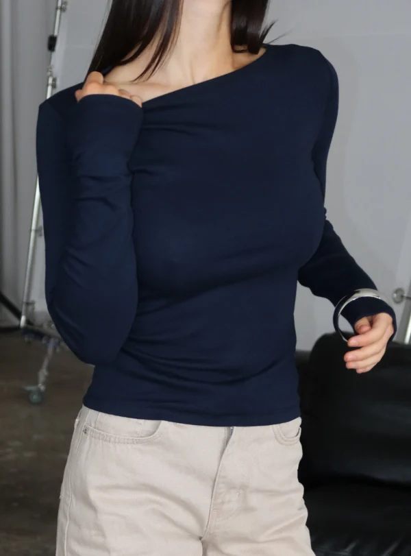 Базовий лонгслів 2026 - темно-синій - Image 4