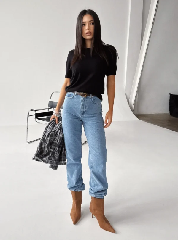 Базова футболка з віскози - чорний - Зображення 4