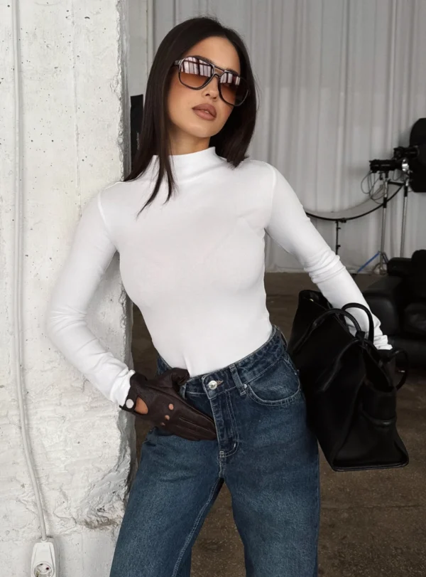 Лонг класичний з прямим коміром - білий - Image 2