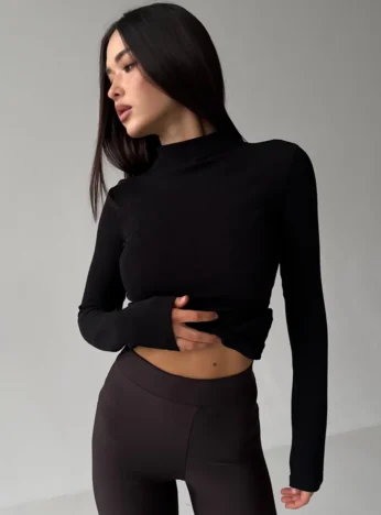 Classic long with straight collar - black