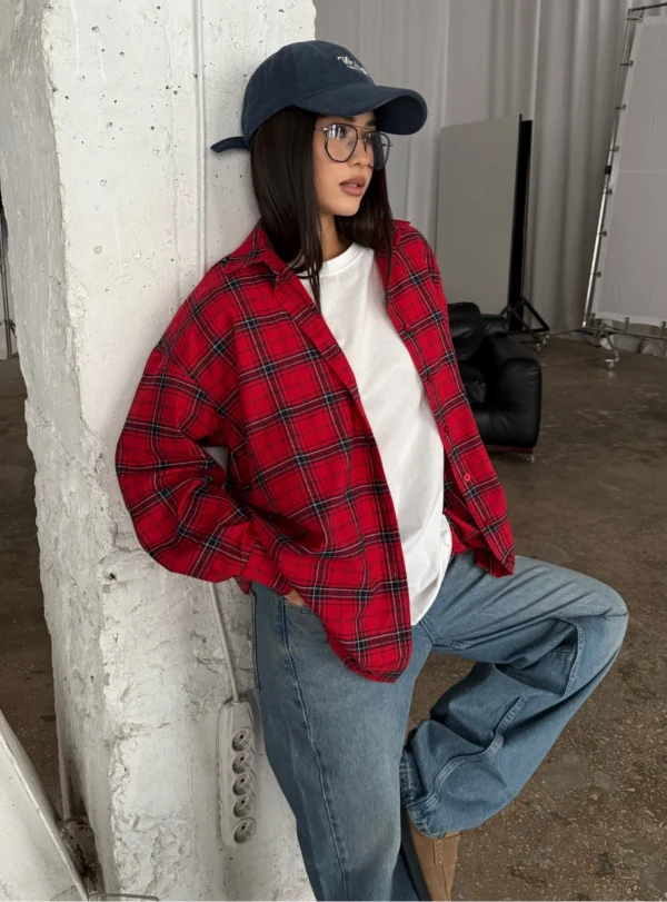 Сорочка в клітинку — червона - Зображення 3