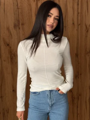 Long with a neck and a rib in the center - milky