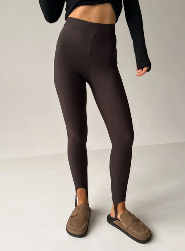 High-rise leggings + leggings - brown
