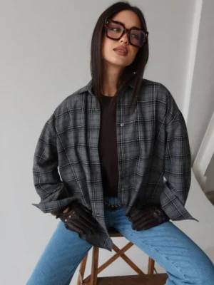 Checkered shirt - dark gray