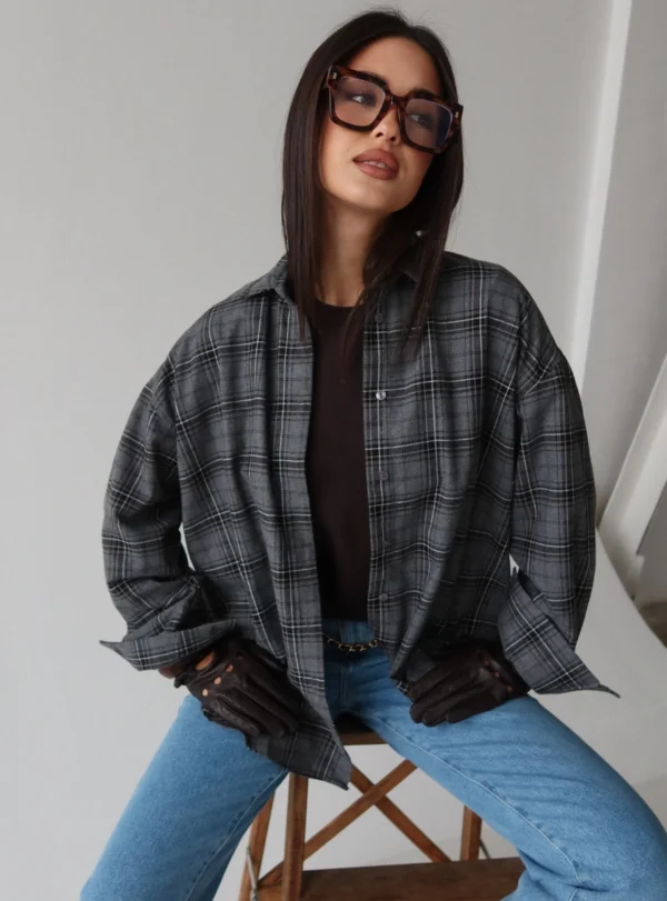 Checkered shirt - dark gray