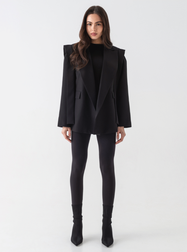 Жакет NAGOLOS’ з поясом — чорний - Зображення 4