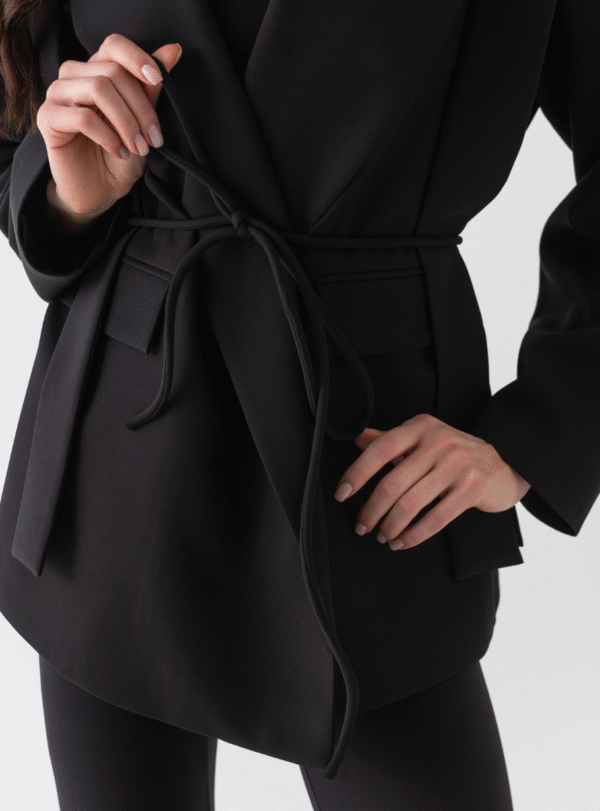 Жакет NAGOLOS’ з поясом — чорний - Зображення 5