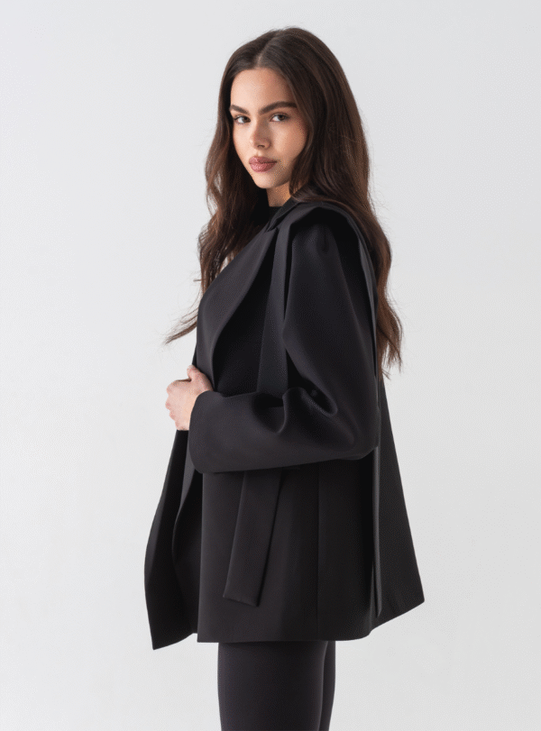 Жакет NAGOLOS’ з поясом — чорний - Зображення 7