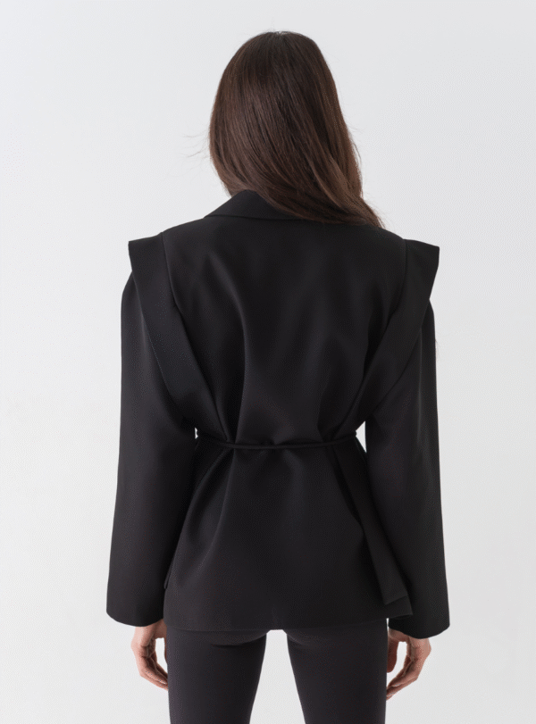 Жакет NAGOLOS’ з поясом — чорний - Зображення 3